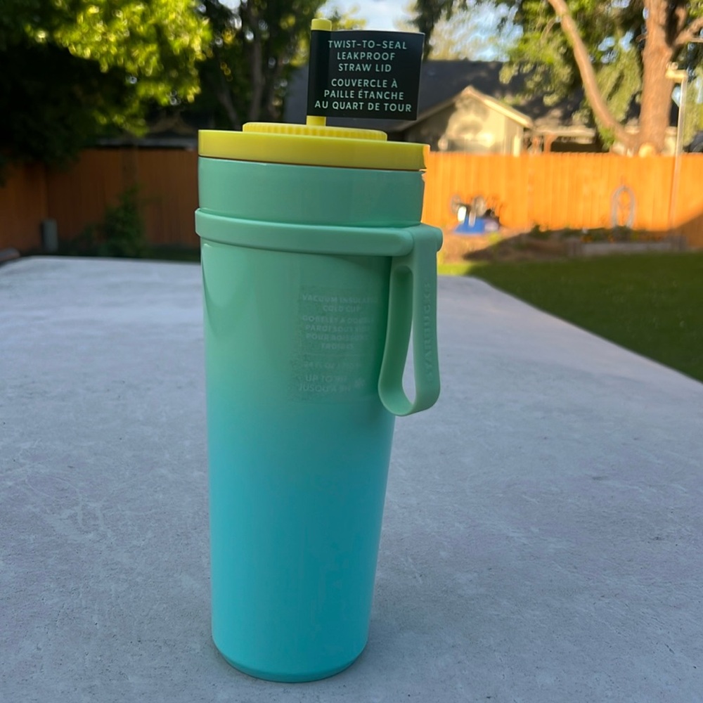 💚NWT💛Starbucks Summer 2025 Ocean Green Blue SS Carry Loop Leak Proof Tumbler